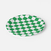 Groen en wit checkboard papieren bordje (Gekanteld)