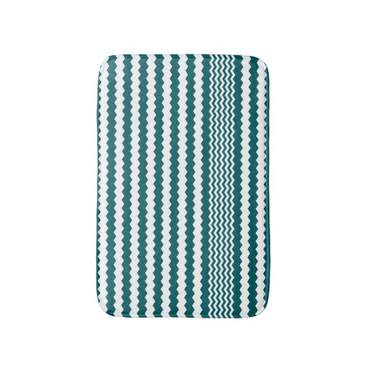 Groen en wit Chevron Design Badmat (Voorkant Verticaal)