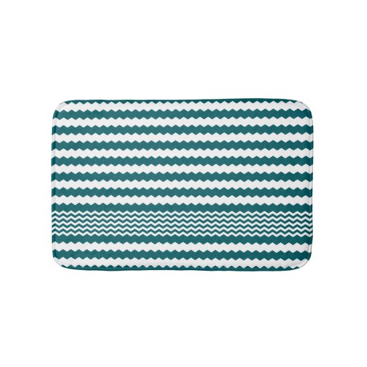 Groen en wit Chevron Design Badmat (Voorkant)