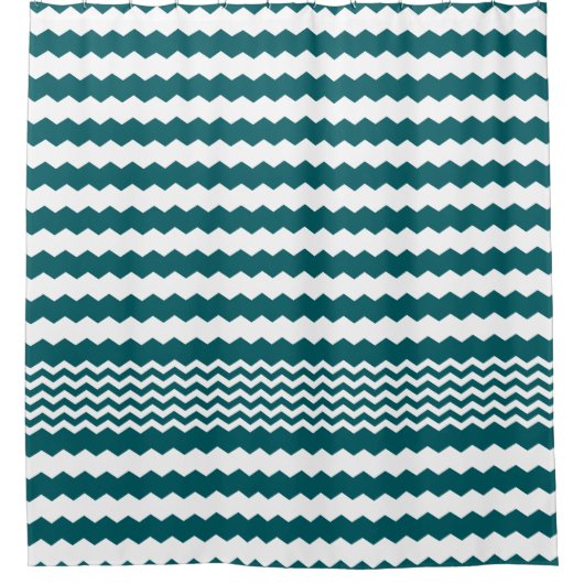 Groen en wit Chevron Design Douchegordijn (Voorkant)