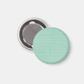 Groen en wit chevron patroon magneet (Voorkant / Achterkant)