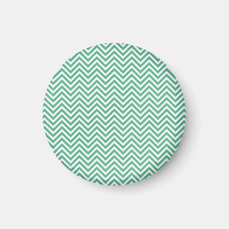 Groen en wit chevron patroon magneet