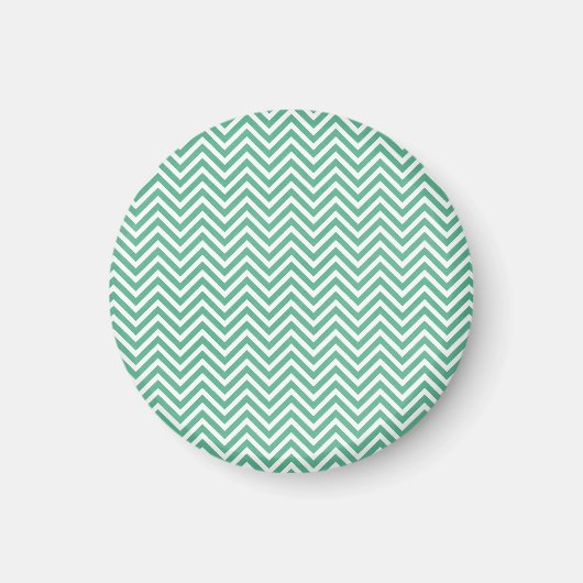 Groen en wit chevron patroon magneet (Voorkant)