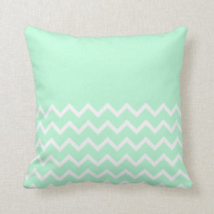 Groen en wit Chevron Pattern met platte groen. Kussen