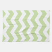 Groen en wit Chevron Pattern Theedoek (Horizontaal)