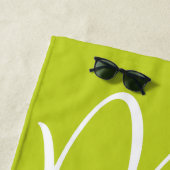 Groen en Wit Custom Mr en Mrs. Strandlaken (In situ)