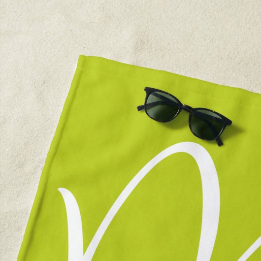 Groen en Wit Custom Mr en Mrs. Strandlaken (In situ)