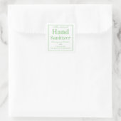 Groen en Wit Custom Zelfgemaakte Hand Sanitizer Vierkante Sticker (Tas)