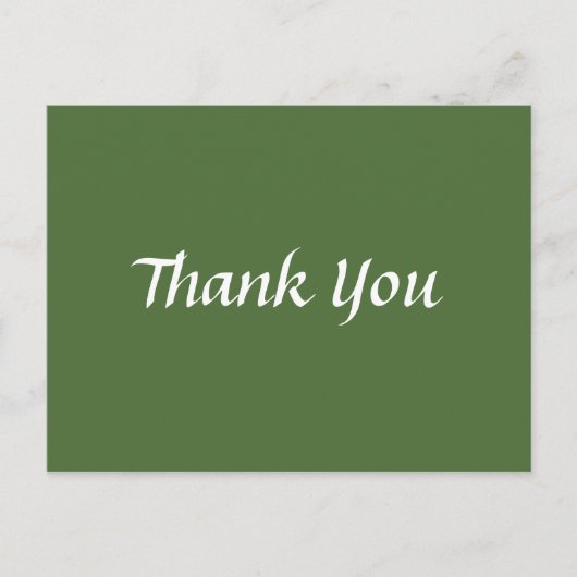 Groen en Wit Dank je wel Klassiek Briefkaart (Voorkant)