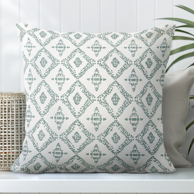 Groen en wit decoratief Sierkussen (Creator heeft geüpload)