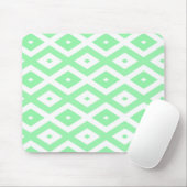 Groen en wit diamant patroon muismat (Met muis)