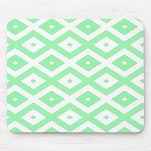 Groen en wit diamant patroon muismat (Voorkant)