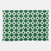 Groen en wit diamant patroon theedoek (Horizontaal)