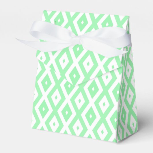 Groen en wit diamantpatroon bedankdoosjes (Voorkant Zijde)