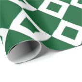 Groen en wit diamantpatroon cadeaupapier (Rol Hoek)