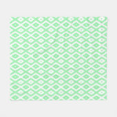 Groen en wit diamantpatroon fleece deken (Voorkant (Horizontaal))
