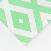 Groen en wit diamantpatroon fleece deken (Hoek)