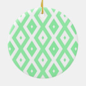 Groen en wit diamantpatroon keramisch ornament (Achterkant)