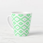 Groen en wit diamantpatroon latte mok (Linkerhoek)