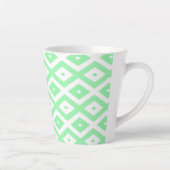 Groen en wit diamantpatroon latte mok (Rechts)