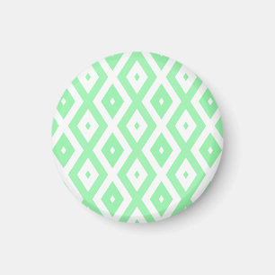 Groen en wit diamantpatroon magneet