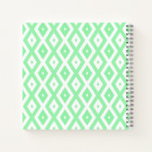 Groen en wit diamantpatroon notitieboek (Achterkant)
