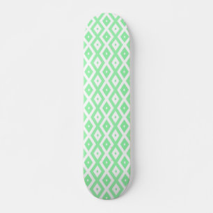 Groen en wit diamantpatroon persoonlijk skateboard