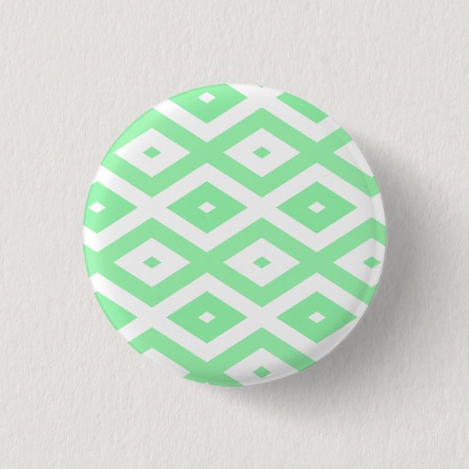 Groen en wit diamantpatroon ronde button 3,2 cm (Voorkant)