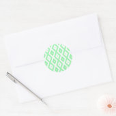 Groen en wit diamantpatroon ronde sticker (Envelop)