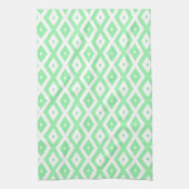 Groen en wit diamantpatroon theedoek (Verticaal)