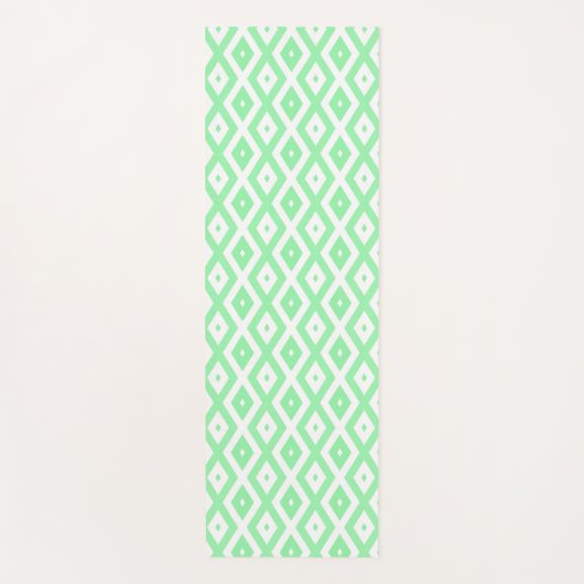 Groen en wit diamantpatroon yogamat (Voorkant)