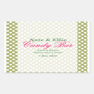 Groen en wit dotty Snoep Bar Sticker