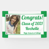 Groen en wit één Afstuderen van de Klasse van de F Spandoek (Horizontaal)