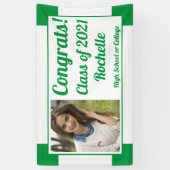 Groen en wit één Afstuderen van de Klasse van de F Spandoek (Verticaal)