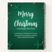 Groen en Wit Eenvoudige Kerstdag 8,5"x 11" Notitieboek (Achterkant)