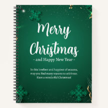 Groen en Wit Eenvoudige Kerstdag 8,5"x 11"