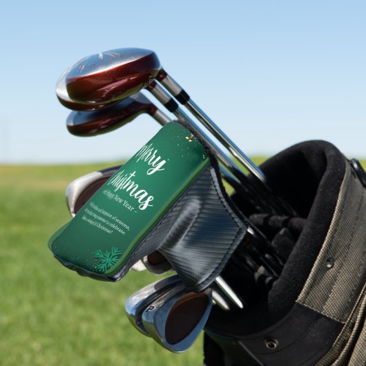 Groen en Wit Eenvoudige Kerstdag Beste Putter Golfheadcover (Insitu)