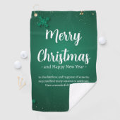 Groen en Wit Eenvoudige Kerstdag en Nieuwjaar Golfhanddoek (Insitu)