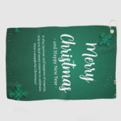Groen en Wit Eenvoudige Kerstdag en Nieuwjaar Golfhanddoek (Horizontaal)