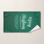 Groen en Wit Eenvoudige Kerstdag en Nieuwjaar Handdoek (Handdoek)