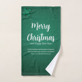 Groen en Wit Eenvoudige Kerstdag en Nieuwjaar Handdoek