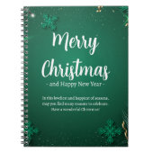 Groen en Wit Eenvoudige Kerstdag Spiral Foto Notitieboek (Voorkant)
