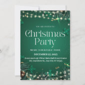 Groen en Wit Elegant Kerstfeest Uitnodiging (Voorkant)