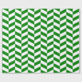 Groen en wit Extra Groot Herringbone Cadeaupapier (Vlak)