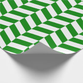 Groen en wit Extra Groot Herringbone Cadeaupapier (Hoek)