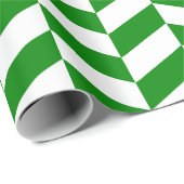 Groen en wit Extra Groot Herringbone Cadeaupapier (Rol Hoek)