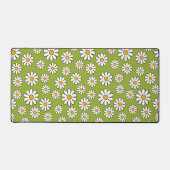 Groen en wit Floral Daisy Pattern Bureaumat (Voorkant)