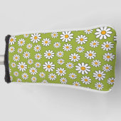 Groen en wit Floral Daisy Pattern Golfheadcover (Voorkant)