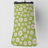 Groen en wit Floral Daisy Pattern Golfheadcover (Draai 90)