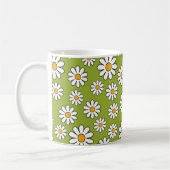 Groen en wit Floral Daisy Pattern Koffiemok (Links)